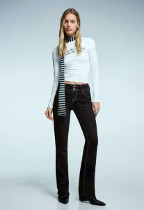 Джинсы-Клеш с отворотами Bershka, Dark Grey