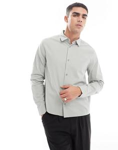 Свободная рубашка из сирсакера светло-зеленого цвета ASOS DESIGN