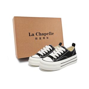 La Chapelle Нескользящие и износостойкие, легкие, увеличивающие рост, низкие парусиновые туфли, женские, черные