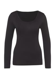 Рубашка Emotion с длинными рукавами, овальным вырезом, микрофибра, женская mey, черный