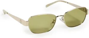 Женские металлические солнцезащитные очки Tory Burch, Shiny Light Gold