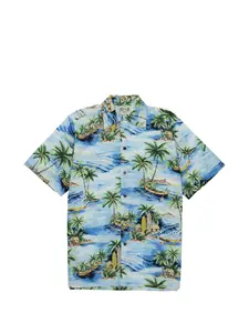 Рубашка с короткими рукавами и принтом "Аутригер" Fortela, синий