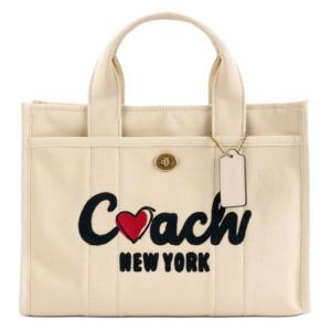 COACH Большая тканевая сумка-шоппер женская молочно-белая