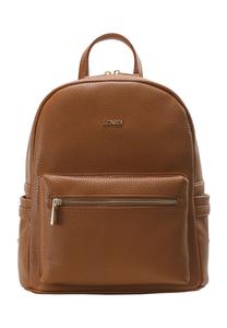 Рюкзак, экокожа, эмблема, однотонный, женский L.CREDI, цвет Cognac