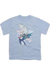 Футболка с коротким рукавом DC Comics Real Men для подростков Gildan, светло-голубой