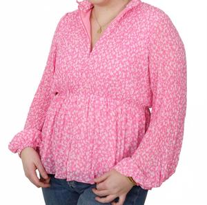 Блуза Bina с длинным рукавом в розовом цвете Cras