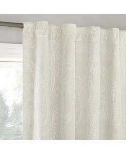 Штора Pedra Paisley с вышивкой 100% затемнение сзади Sun Zero, белый