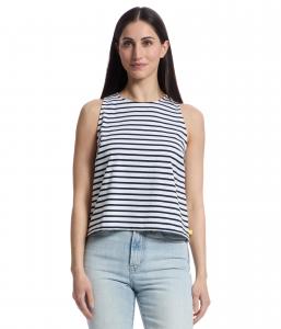 Топ Lilla P Mixed Media Tank, цвет Dark Navy Stripe