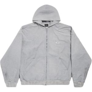 Толстовка с молнией Loop Sports Icon с вышивкой Balenciaga, серый