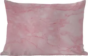 Подушка для улицы - мрамор - розовый - текстурированная - шикарная - 60 x 40 см - водонепроницаемая - подушка для отдыха - декоративная подушка - подушка для дома MuchoWow