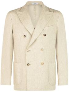 Двубортный шерстяной блейзер Boglioli, нейтральный цвет