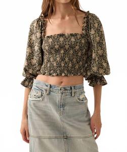 Укороченный топ Bella с рукавами-фонариками, черный Promesa, черный