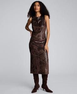 Женское бархатное платье миди с круглым вырезом Kenneth Cole, Tbd Color