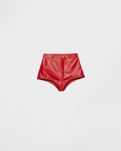 Кюлоты из наппы Prada, красный