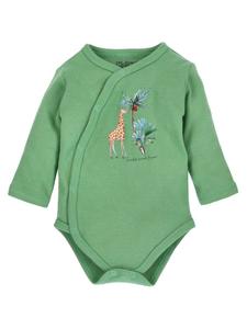 Nini Боди с длинными рукавами и принтом жирафа, зеленого цвета