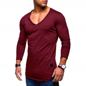 Рубашка behype с длинными рукавами "NUKE L/S" и V-образным вырезом, красный