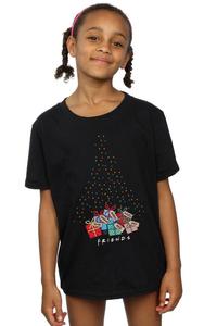 Хлопковая футболка с рождественскими елочными огнями Friends, черный