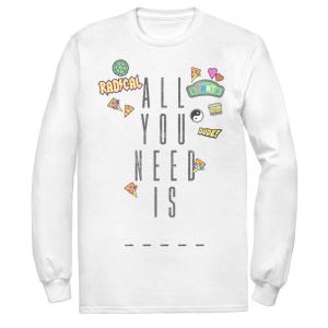 Мужская футболка с длинными рукавами «Черепашки ниндзя All You Need Is Fill The Blank Collage» Licensed Character
