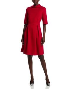 Складчатое платье из стрейч-понте Misook, красный