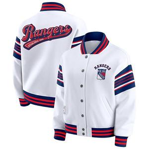 Женская бело-голубая флисовая куртка-толстовка new york rangers на молнии Wear By Erin Andrews