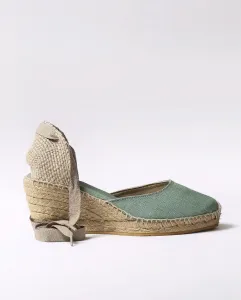 Женские плетёные эспадрильи на клиновидной подошве с лентами Toni Pons, зеленый