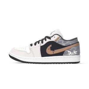 Jordan Кроссовки Air 1 Vintage Unisex низкие белый, серый, желтый