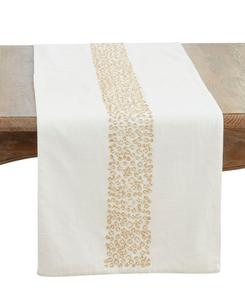 Скатерть-дорожка с бисерной отделкой, 40 см x 183 см Saro Lifestyle, White