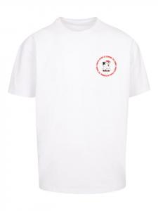 Футболка большого размера Sansta Paws Christmas Cat Breast белого цвета F4NT4STIC