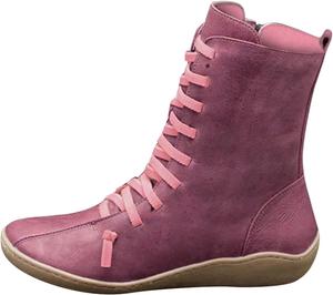 Женские модные кроссовки-ботильоны в винтажном стиле, высокие ботильоны на шнуровке, повседневные кожаные прогулочные туфли с округлым носком, короткие ботинки на осень и зиму с боковой молнией Generic, D-Red