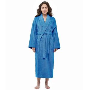 Женский халат из турецкого махрового хлопка с шалевым воротником Arus, Azure
