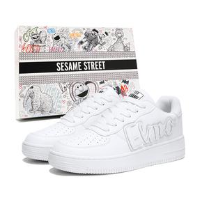 Термоамортизирующие Сбалансированные Легкие Высокие Скейтбордские Кроссовки Унисекс SESAME STREET, Белый Черный+Подарок [Улучшенная версия]