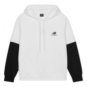 Худи New Balance Color Block Drawstring Hoodie 'White Black', белый