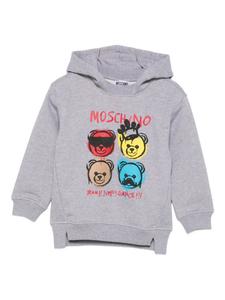 Толстовка с капюшоном Moschino Kids с принтом Тедди, серый