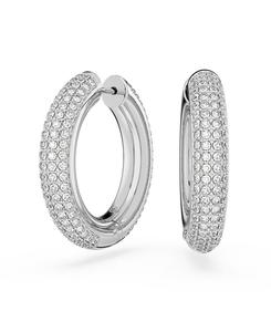 Серьги-кольца Crystal Pave Dextera Swarovski, Silver