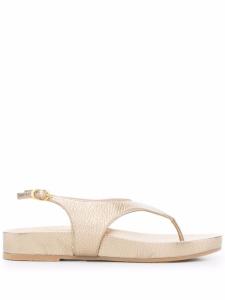 Stuart Weitzman сандалии с эффектом металлик, золотистый