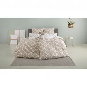 Двустороннее постельное белье для дома «Альба в размере. 135x200 или 155x220 см", постельное белье двустороннего вида, разного качества, хлопок Home Affaire, бежевый/белый