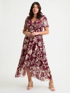 Платье миди с V-образным вырезом и короткими рукавами Tilly Floral Scarlett & Jo