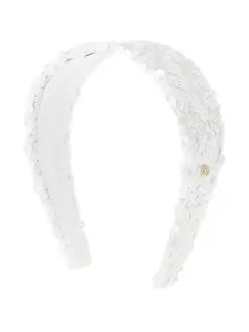 Ободок Elizabeth, украшенный пайетками Maison Michel, белый
