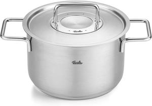 Кастрюля Fissler Pure Collection/из нержавеющей стали (Ø 20 см, 3,6 л). В комплекте металлическая крышка и внутренняя мерная шкала. Подходит для индукционных плит
