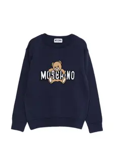 Свитер с круглым вырезом "Тедди" Moschino Kids, синий