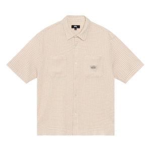Рубашка Stussy Crinkled Check Short-Sleeve Shirt, Tan