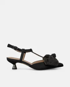 Женские туфли с бантом из страз на носке и низким каблуком Alma en Pena, черный