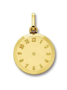 ONE ELEMENT Подвеска в виде будильника, выполненная из желтого золота 333 пробы, диаметр 12,5 мм