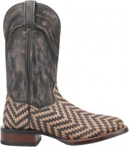 Мужские повседневные ботинки Dan Post Mens Keaton с квадратным носком в полоску, средняя голень - черные