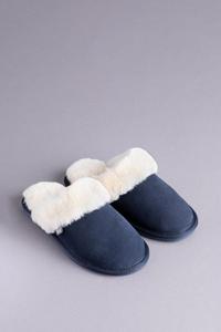Тапочки-слайдеры из овчины Lakeland Leather, синий