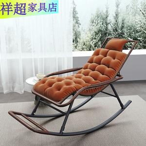 Vinoya Летнее кресло-качалка из ротанга для улицы, классическое широкое, black, с подголовником и подушкой