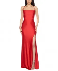 Платье для юниоров с воротником-хомутиком и корсетом на спине B Darlin, красный