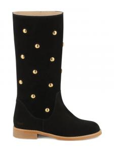 Chloé Kids сапоги с закругленным носком, черный