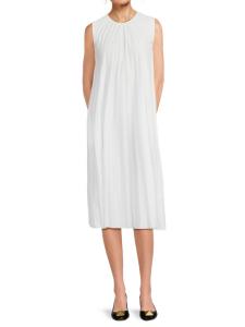 Платье миди А-силуэта со складками REDValentino, цвет Optic White