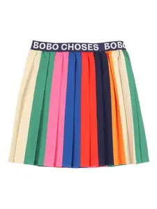 Плиссированная юбка в радужную полоску BOBO CHOSES, синий